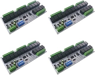 DC 24V 16CH Modbus Relay IOT RS485 Network PC UART Industrial Control Switch Module Easy Setup for PLC HMI TP PTZ (4 x 24V 16CH Only Board)