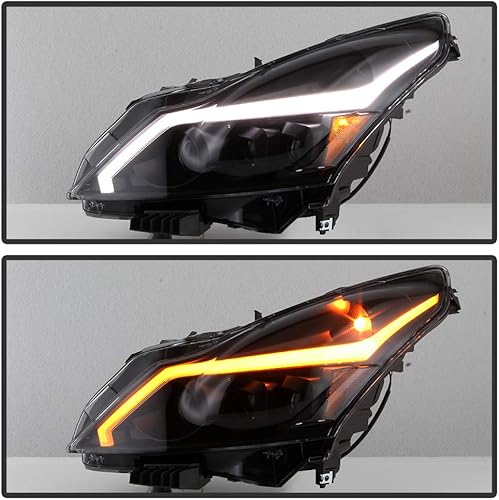 Miniatura 6 de ACANII - Para Infiniti G37 11-12 G25 Q40 de 4 puertas Sedan humo negro con tubo LED de señal secuencial DRL faros delanteros