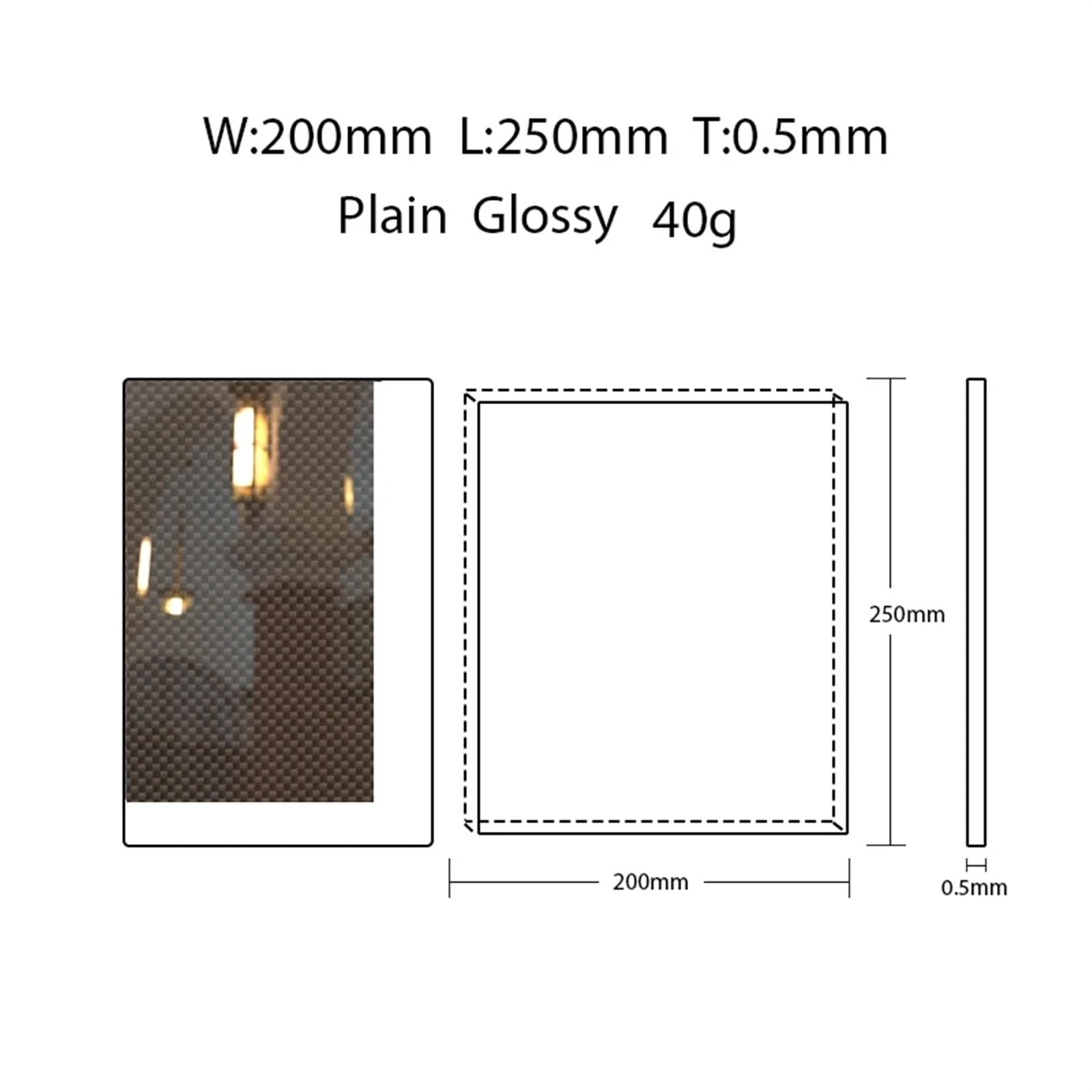 1pcs 200x250mm Full 3K Carbon Fiber Plate Sheet High Strength Carbon Board Panel Thickness 0.5mm 1mm 1.5mm 2mm 2.5mm 3mm 4mm 5mm 6mm 3k Carbon Fiber(0.5mm Plain Glossy)