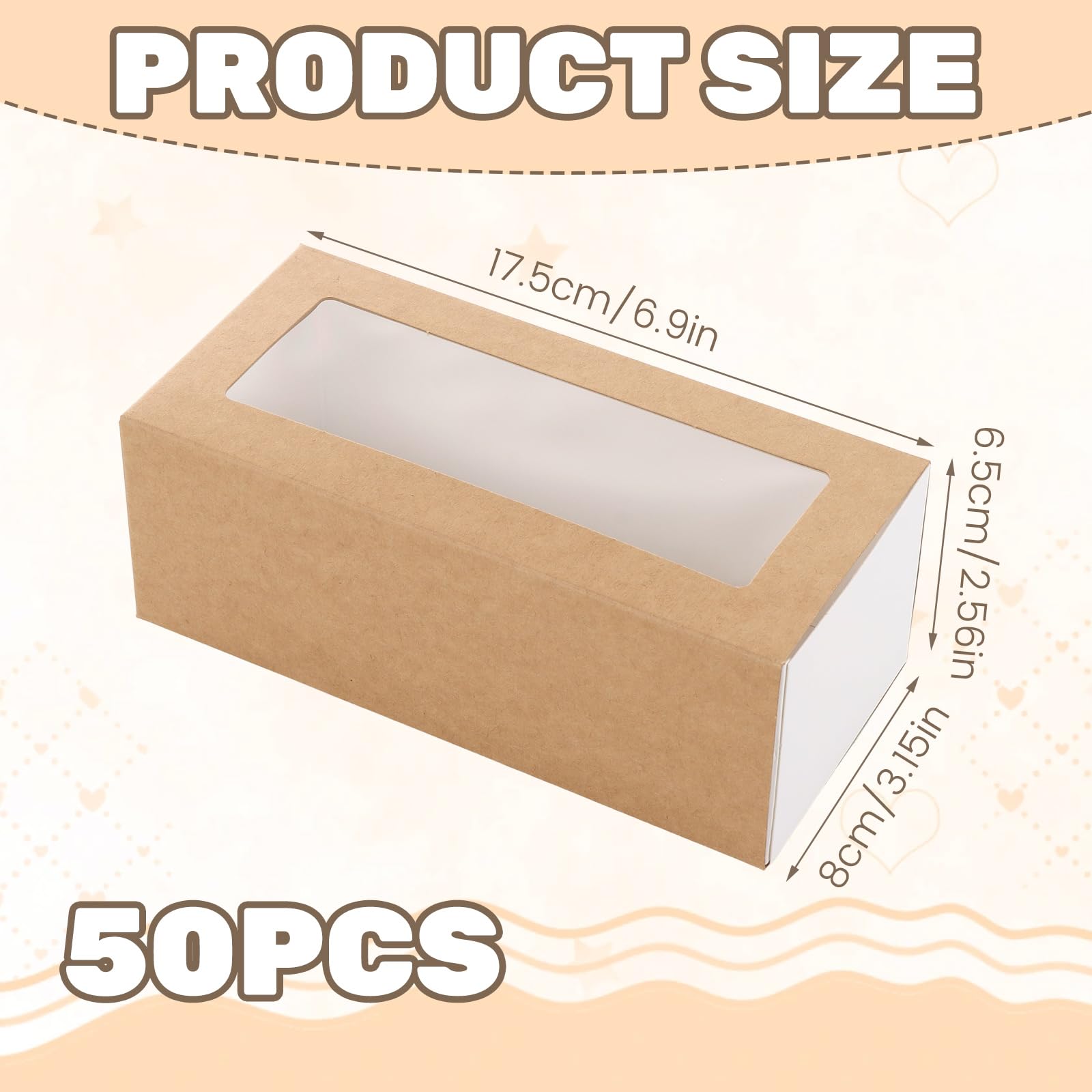 50 scatole in carta kraft a forma di cassetto con corda di canapa