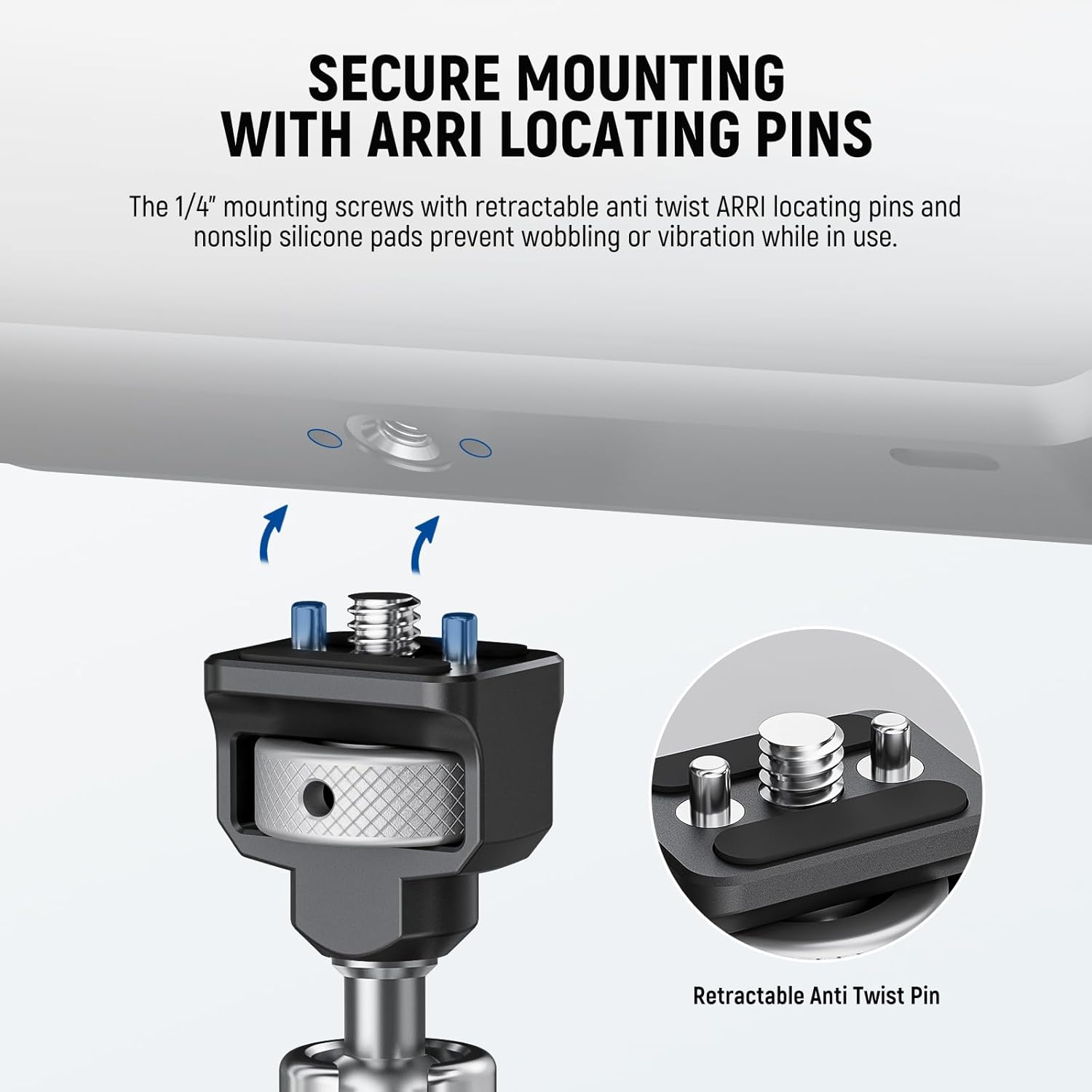 NEEWER 7" Articulating Magic Arm, Camera Monitor Mount Ball Heads Anti Twist Pins 1/4" 3/8" Screws for DSLR Action Camera Webcam Video Light Compatible with SmallRig Cage Rig, Max Load 6.6 lbs, UA082 - Image 4