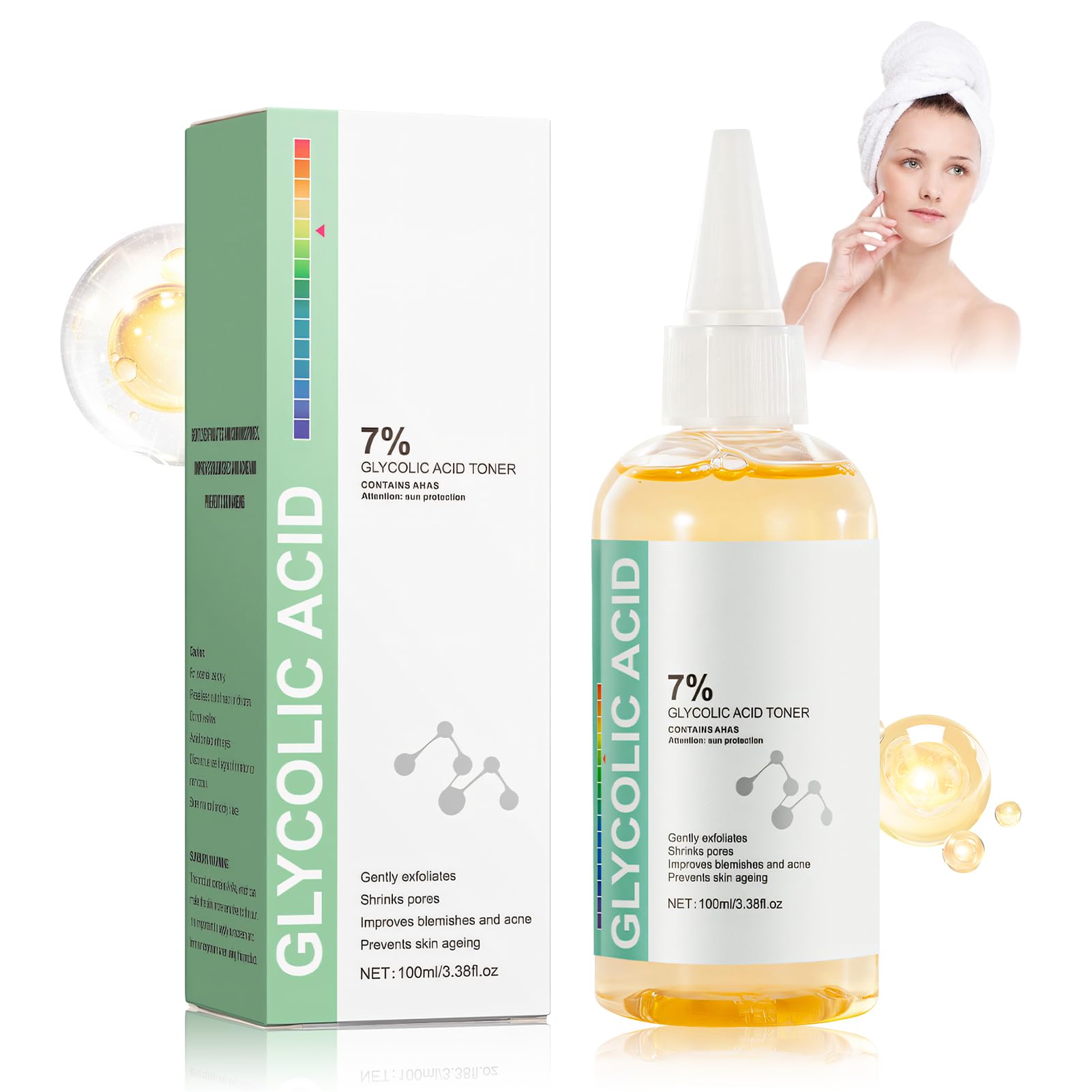 Miioto Glycolic Acid 7% Toning Resurfacing Solution, Acido Glicolico Tonico Facial, Skincare Coreano Peeling Solution Glycolic Acid, Hidratante, Reduce los Poros, Exfoliación, Piel Brillante 100ml