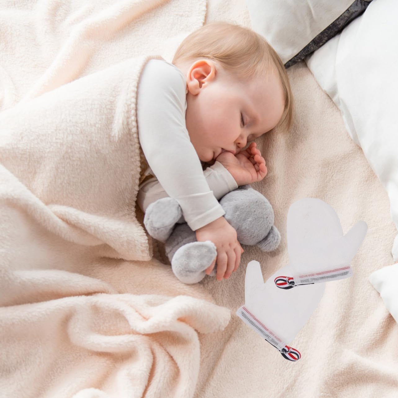 Milisten Anti-Sucking Gloves for Baby Thumb Sucking Stop Guard for Infants Comfortable Finger Sucking Corrector Medium Size for Toddlers Random Color