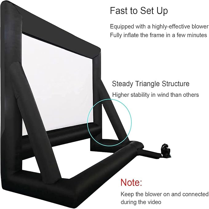Pantalla Inflable para Proyector 24 pies QILEBA Portátil miniatura 7