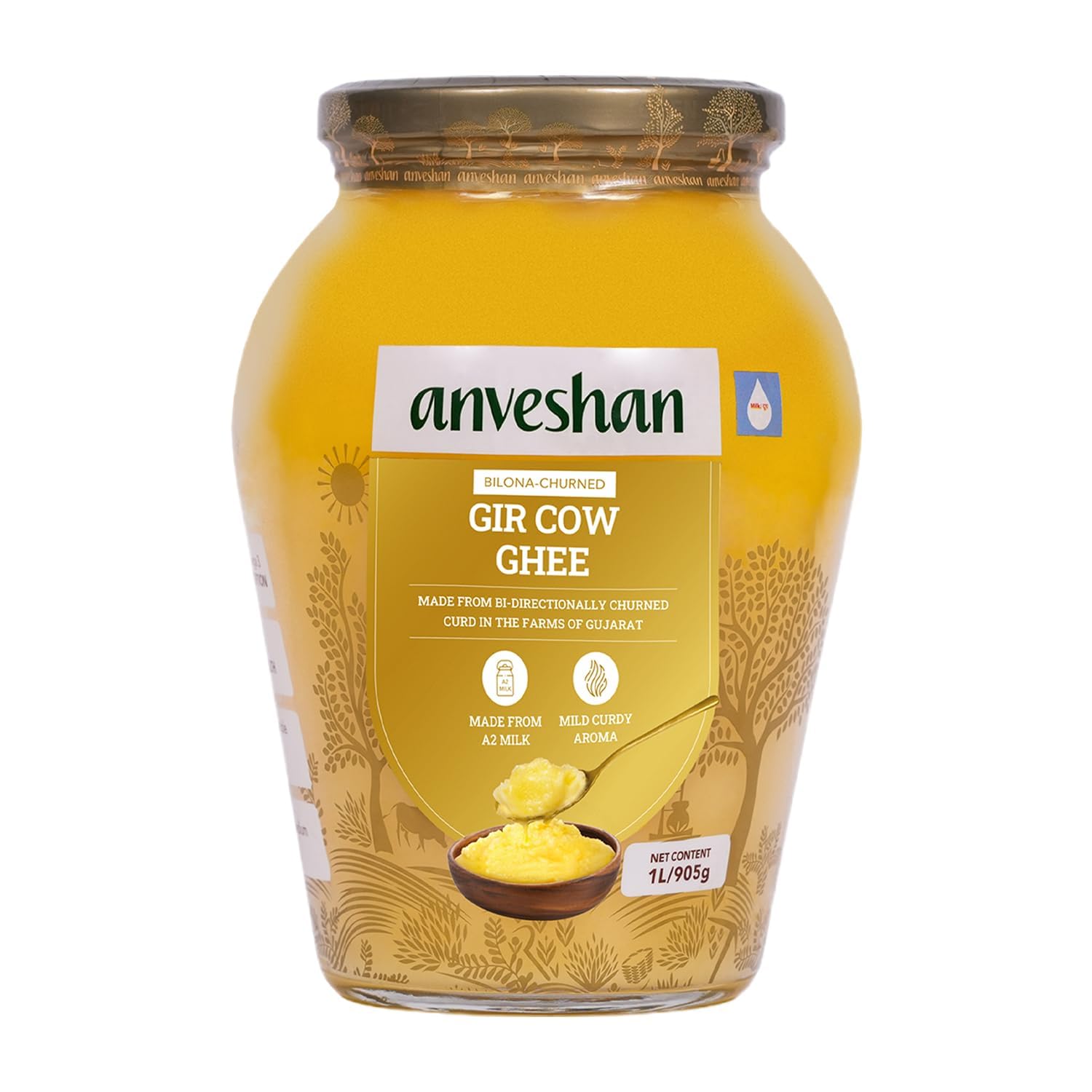 Anveshan A2 Gir Cow Ghee Bilona Method (1 Litre)