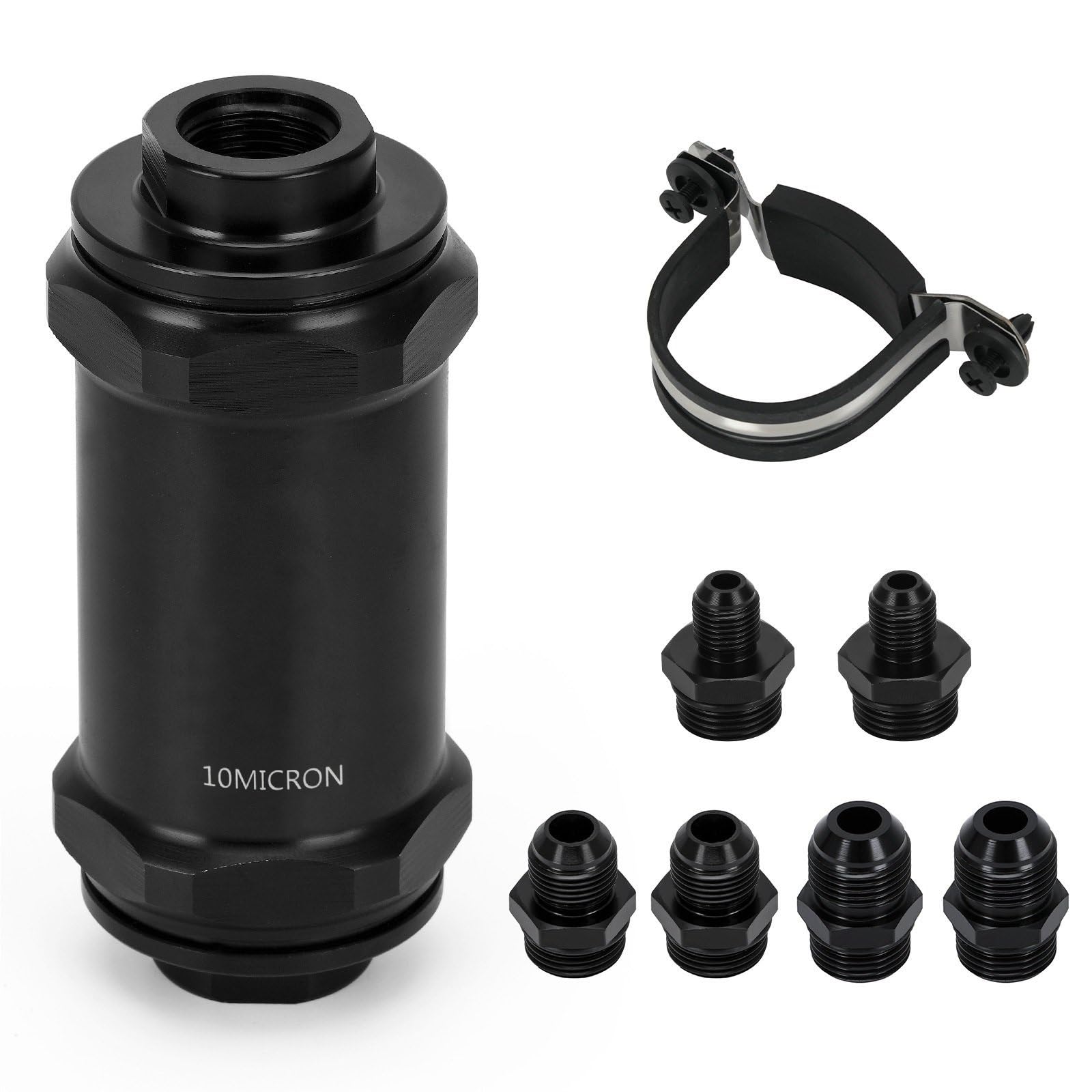 Filtro Gasolio Gruppo filtro carburante nero serie AN per impieghi gravosi per flusso ad alto volume Elemento lavabile da 10 micron 100(10 MICRON)