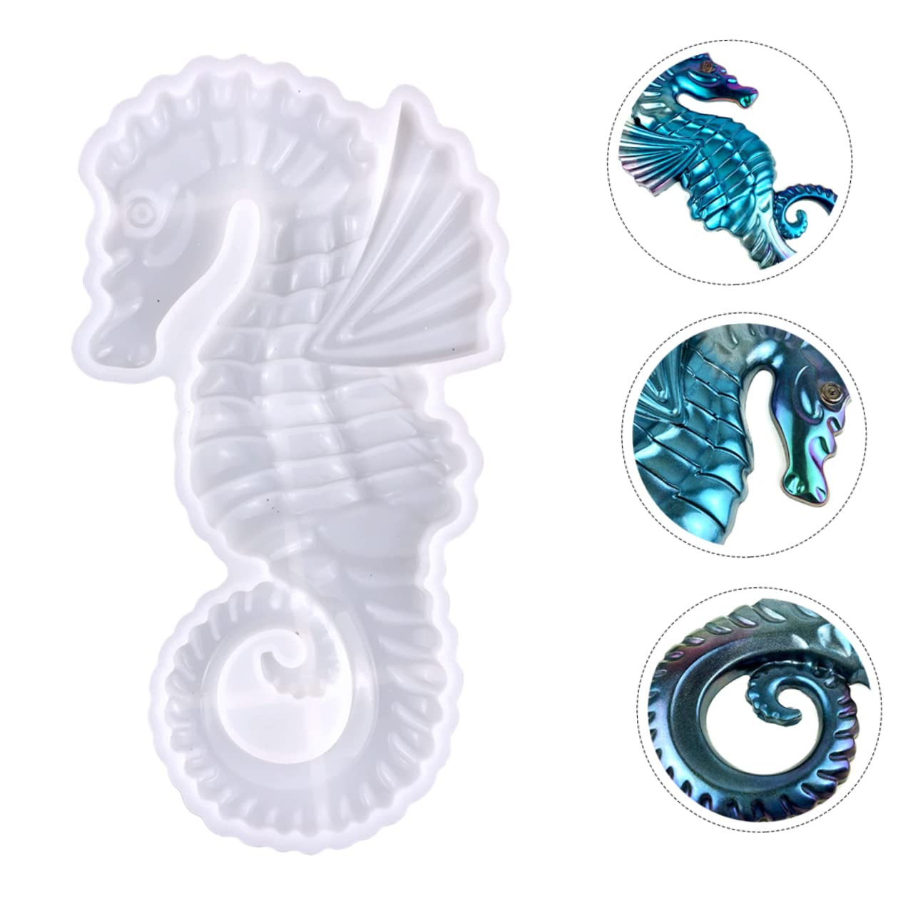 NUOBESTY 5pezzi Mold Silicone Per Decorazioni Di Mare Forma Di Cavalluccio Marino Stampo Per Creazioni Artigianali Epoxy Flessibile e Facile Da Estrarre Per Decorazioni Da Parete