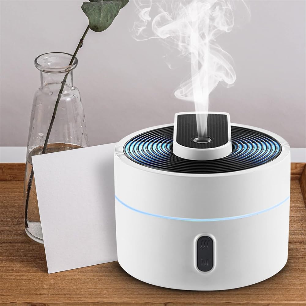 Essential Oil Diffuser for Bedroom, Quiet Humidifiers for Home, Ultrasonic 220ML Small Aromatherapy Diffuser, Cool Mist Humidifier, 7 LED Color Safety Auto-Off Timer, for Baby Bedroom, Hotel (White)