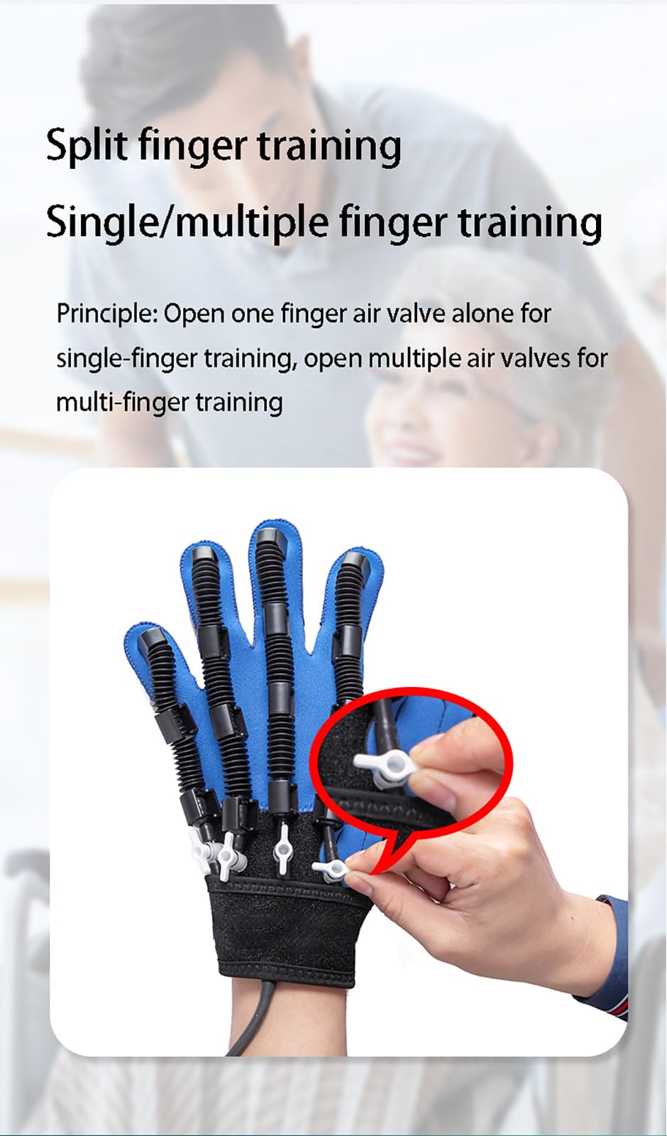Guantes robóticos de Entrenamiento de rehabilitación, Equipo de Fisioterapia fortalecedor de Manos para Pacientes con disfunción de la Mano, hemiplejía, accidente cerebrovascular