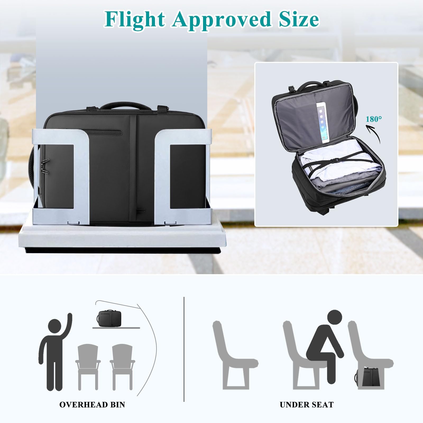 Long Keeper Zaino Viaggio Zaino per Portatile 15.6 Pollici Zaino Porta PC Impermeabile Zaino Lavoro Borse da Viaggio Cabina Uomo Donna con Porta di Ricarica USB