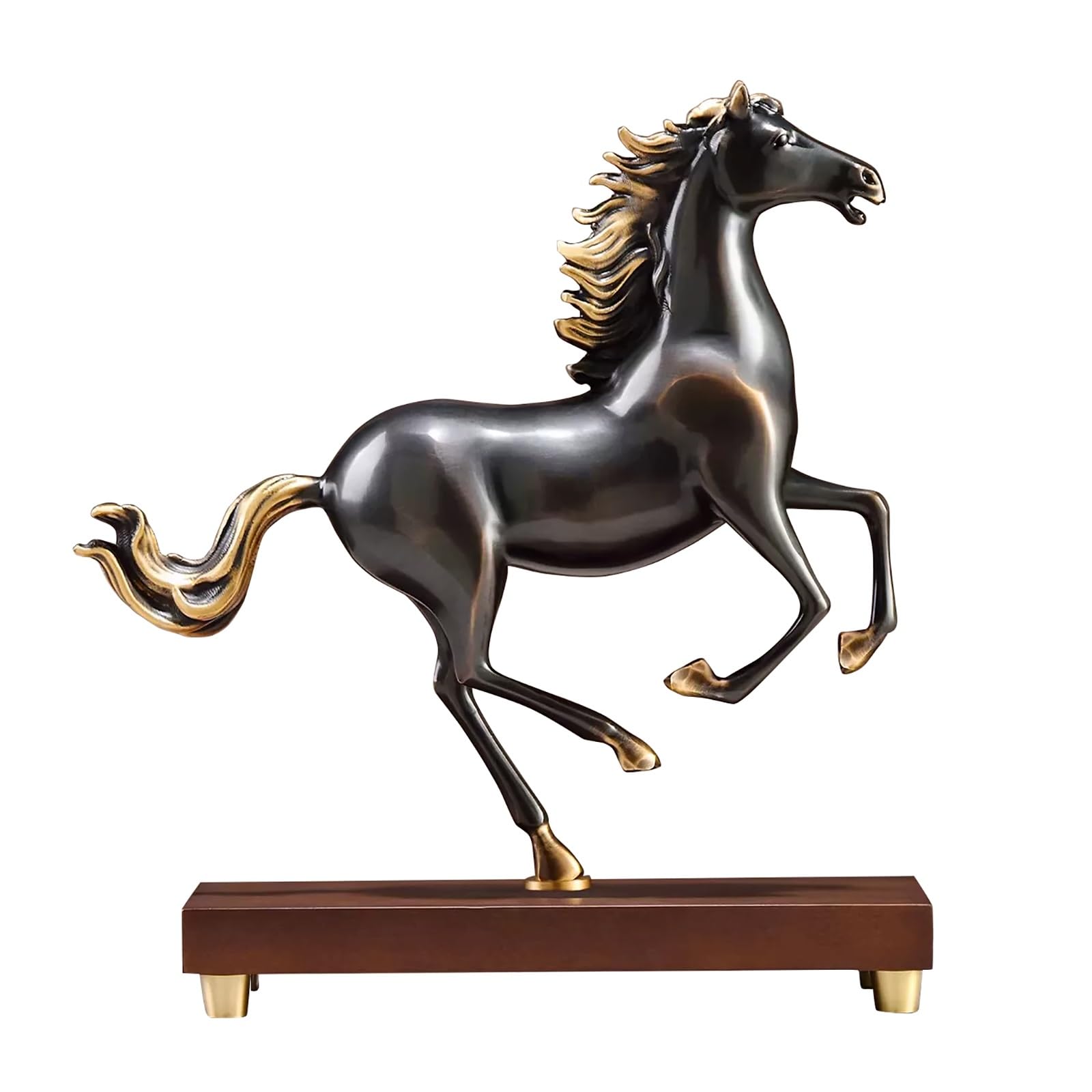 ZXDRYBHD Horse Statue, Resin Horse Figurines, Horse Sculpture Success Decor for Office Desk Living Room, Housewarming Gift