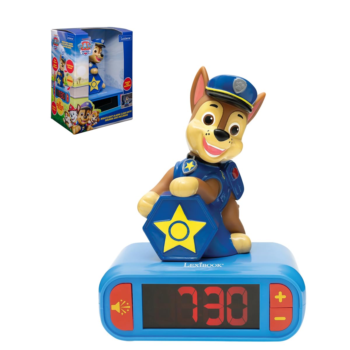 LEXiBOOK, Paw Patrol Nightlight Alarm Clock, RL800PA2