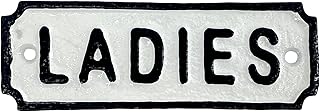 Ladies Old Fashioned Restroom Sign in Cast Iron 6.5 inches