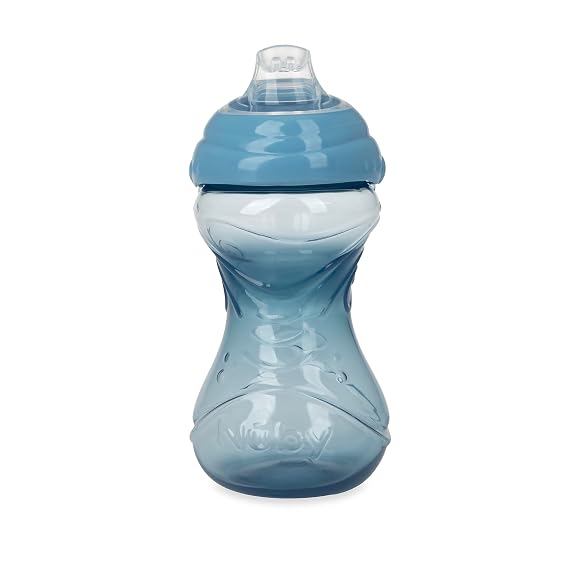 Nuby Clik-It Soft Spout No-Spill Easy Grip Sippy Cup - (3-Pack) 10 Oz - 6+ Months - Neutral
