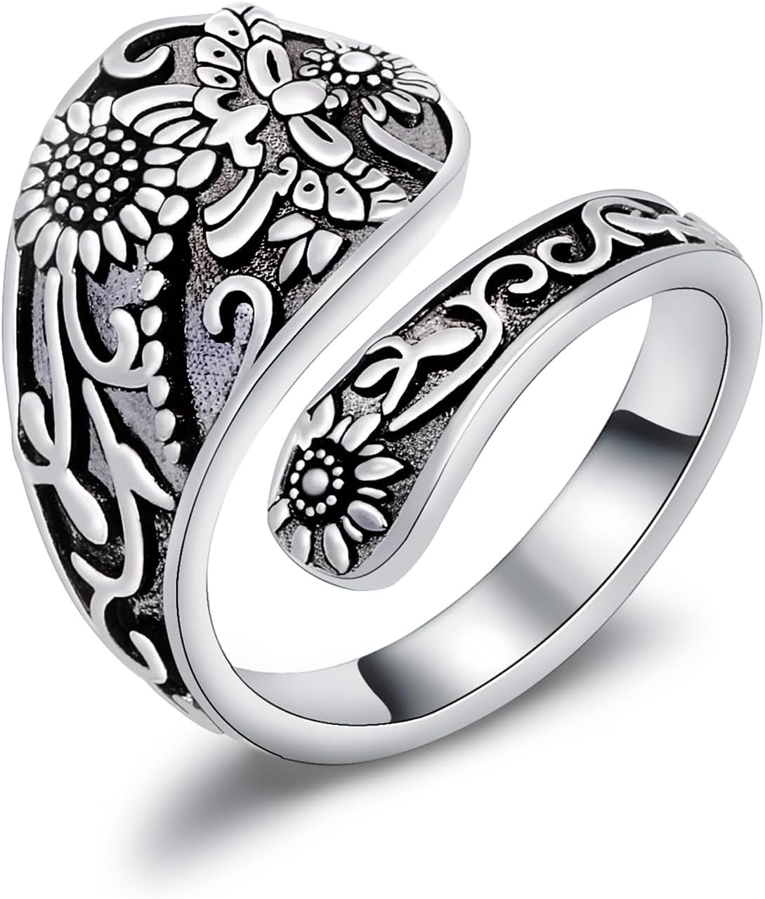 Spoon Rings for Women Vintage Dragonfly, Cross Spoon Rings, Sunflower Spoon Rings Boho Victorian Thumb Jewelry