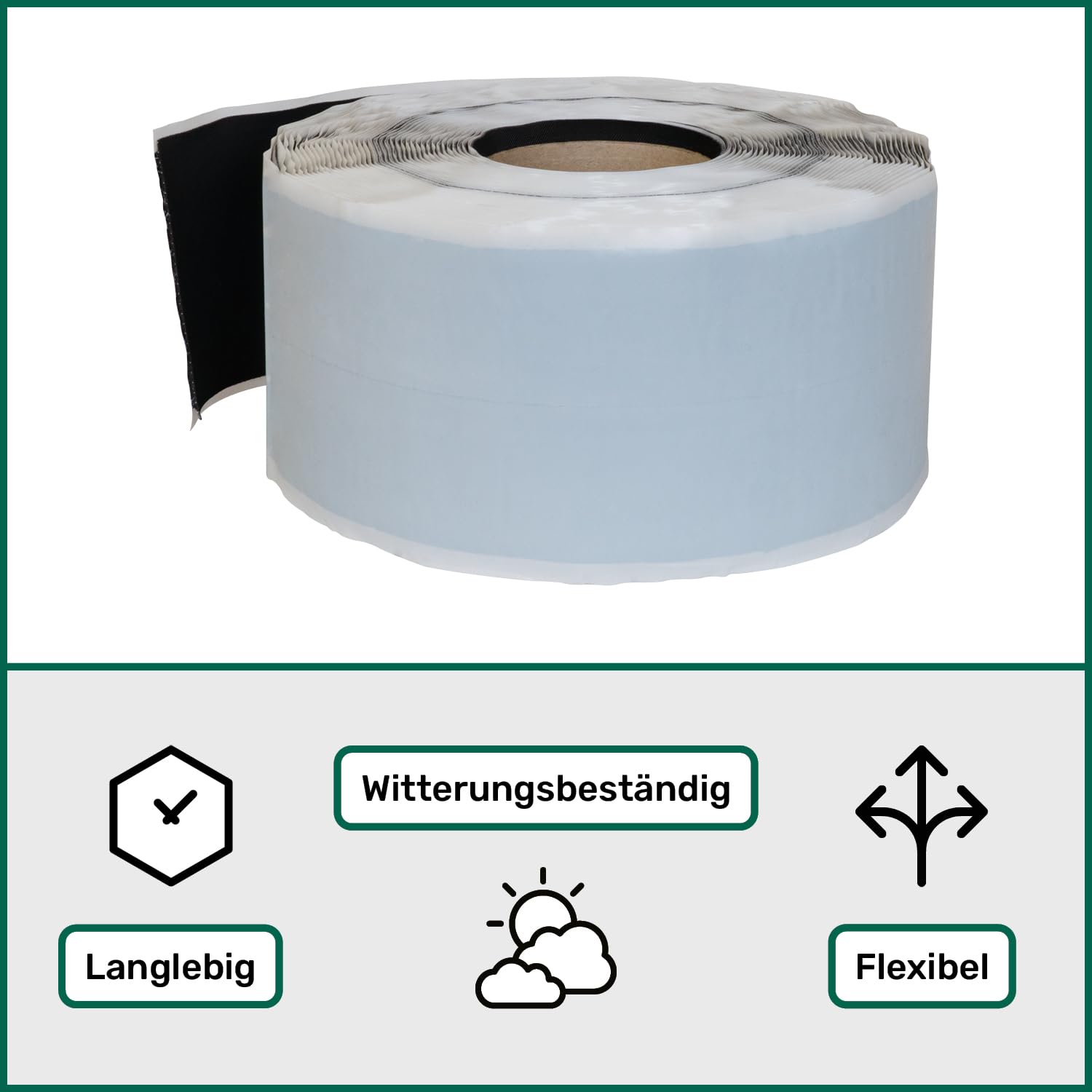SILISTO®Easy EPDM-Dichtungsband 100mm x 18m Selbstklebend mit Glasfasergewebe verstärkt 0,8mm - Zur Abdichtung von Terrassen, Balkonen, Dächern uvm.