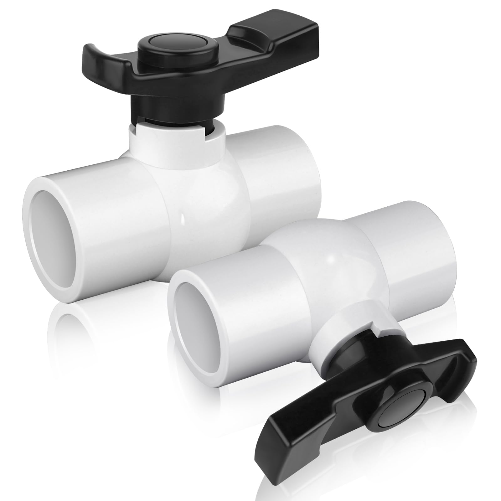 FANOVO 1 Inch PVC Ball Valve 2-Pack