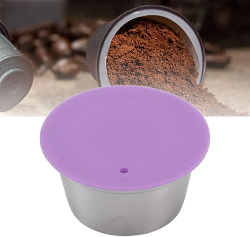 Miniatura 5 de Cápsulas de café reutilizables, cápsulas de café de repuesto de acero inoxidable, juego de tazas de filtro de café reutilizables con cubierta de