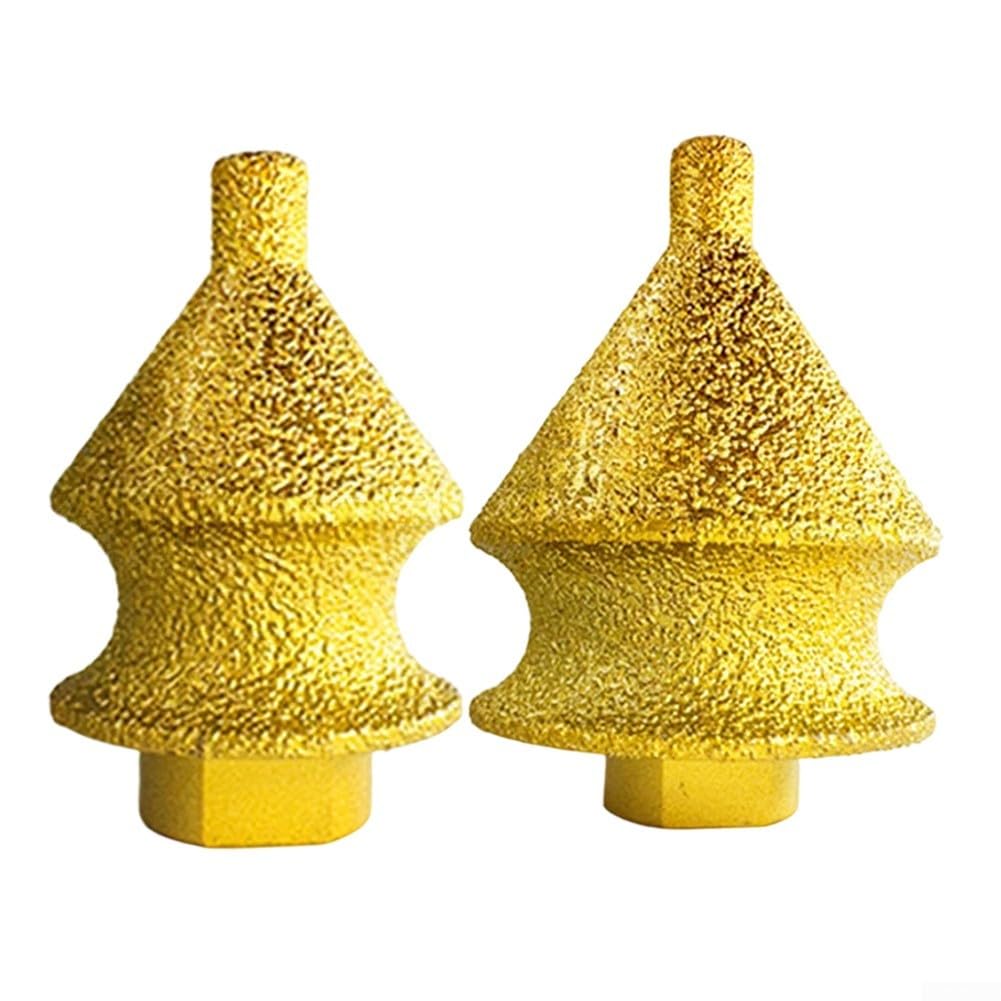Conical Chamfer Countersink Grinding Wheel M10 Thread Angle Grinders — Emery & Silicon Carbide Tile Beveling Bit, Porcelain & Glass Finishing (38mm/50mm, Gold)(38+50mm)