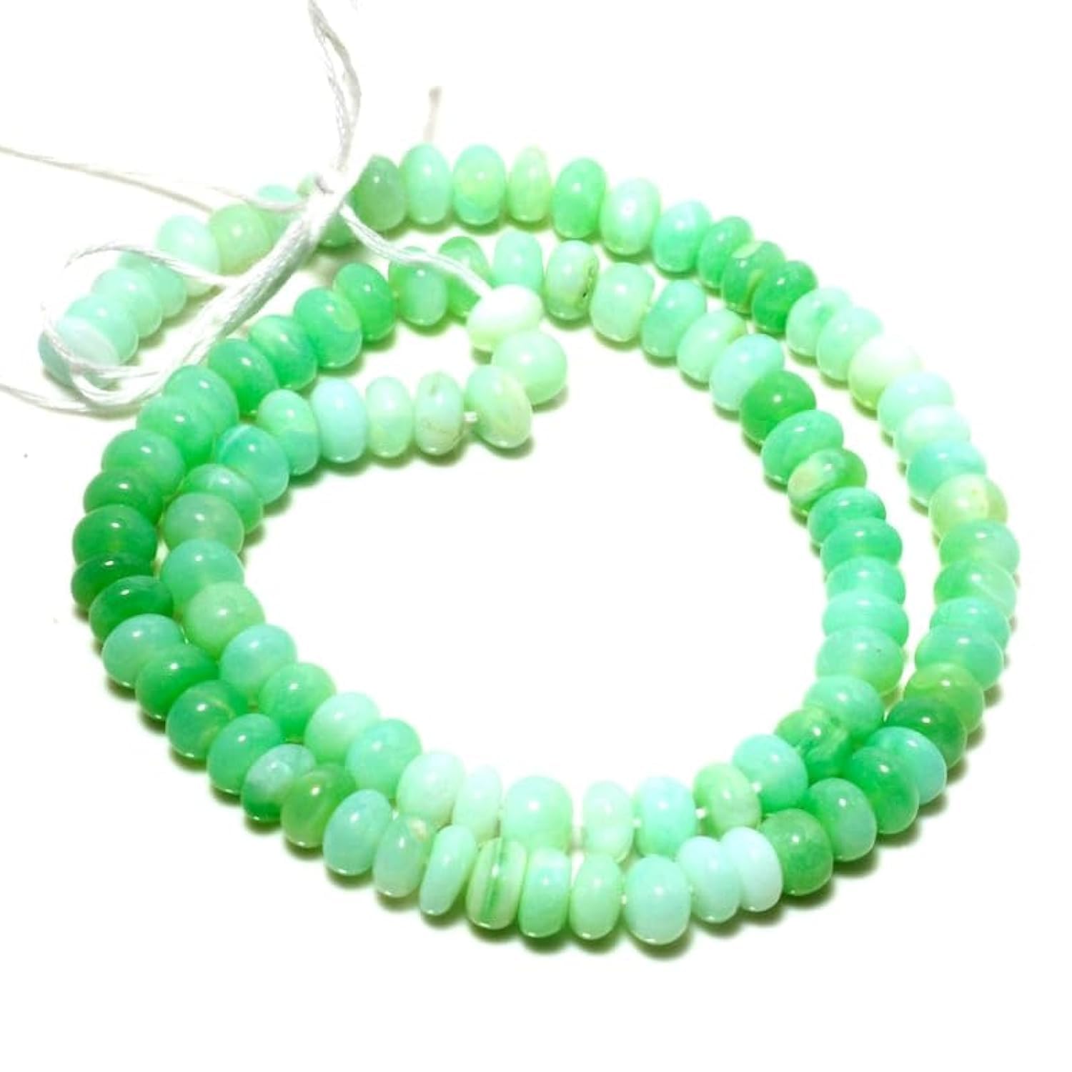 Opale verte naturelle perles rondes lisses 8-10mm pour bijoux