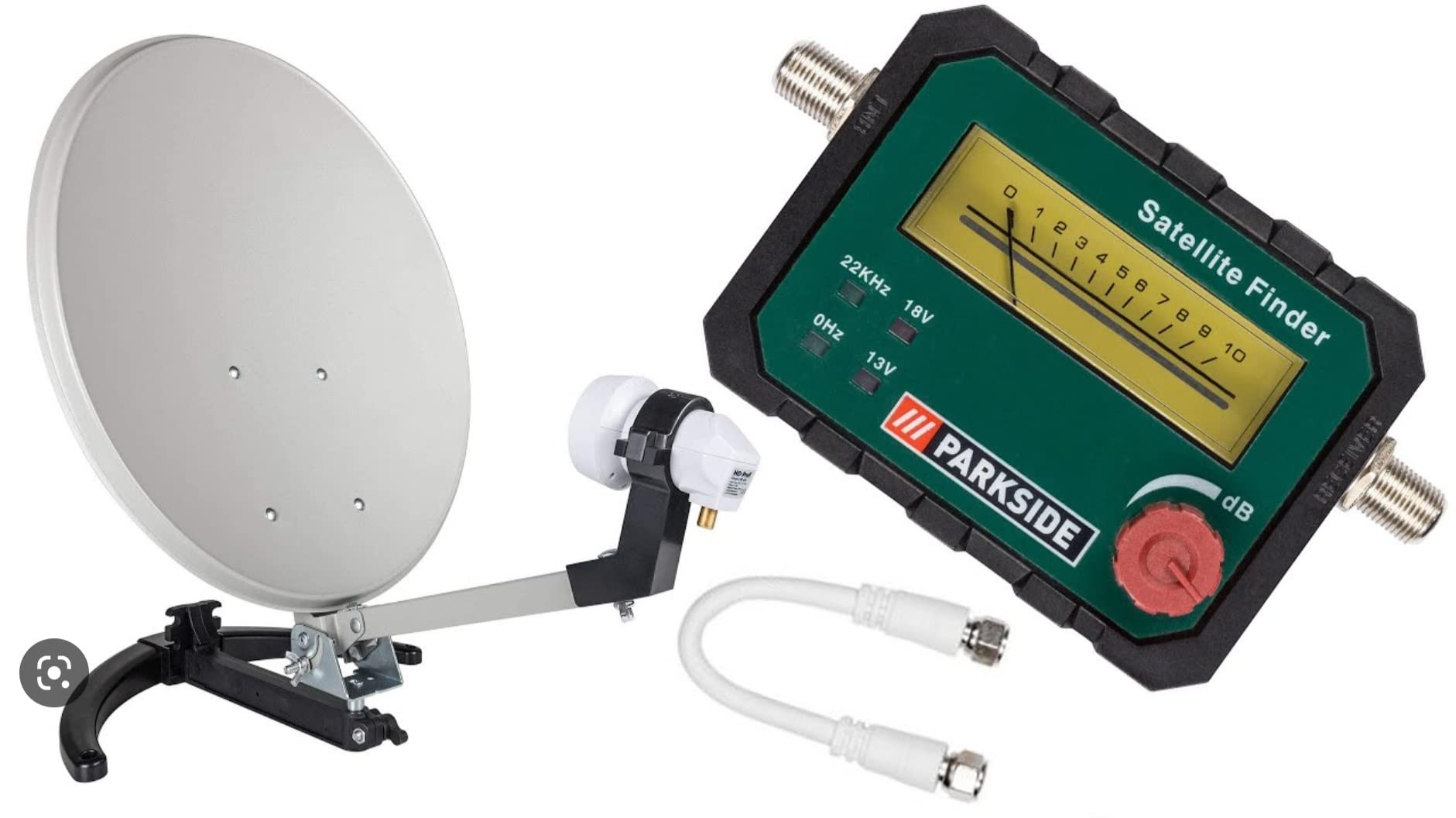 Parkside Détecteur de signal satellite pour une installation rapide et facile de l'antenne parabolique peut être utilisé avec l'antenne Sky TV