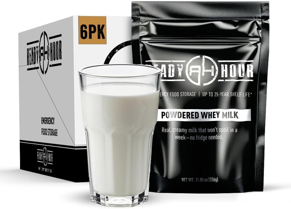 Powdered Whey Milk Case Pack (96 Servings), Powdered Milk In Bulk, Freeze-Dried Food, Emergency Preparedness Kits, Emergency Milk Powder, Long-Term Storage, Long Shelf Life Food