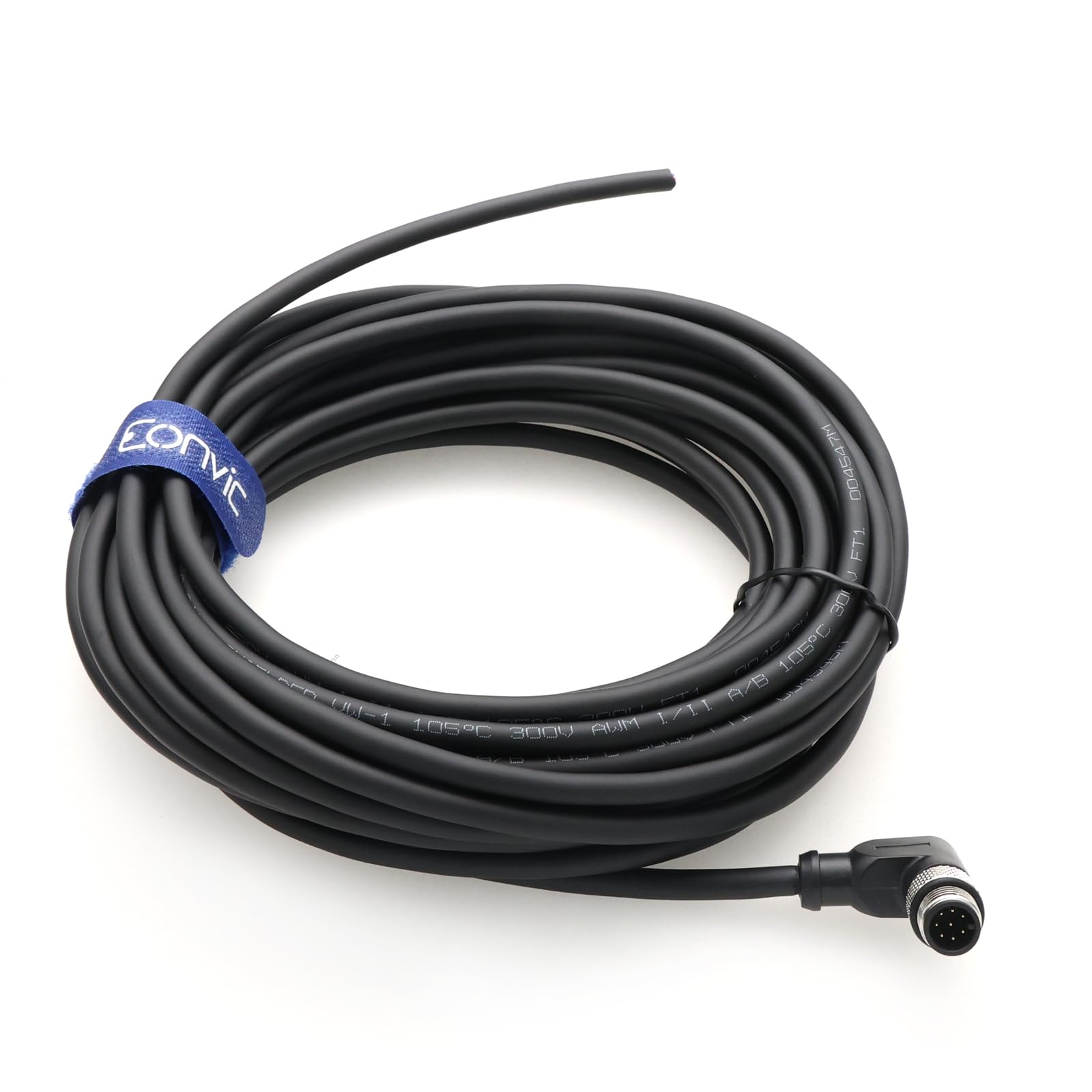 Eonvic M12 Right Angle 8 Pins Male Industrial Sensor Connector Aviation Cable Socket Shielded Waterproof Electrical Cable for Industrial Automation Control,Fieldbus Module,Device Network 10M - Image 2