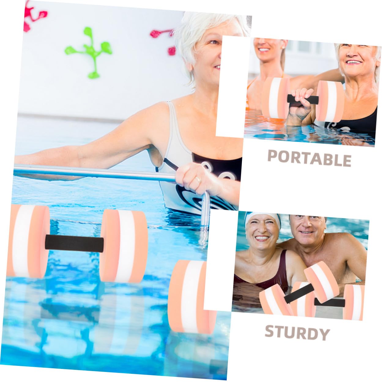 GARVALON 4 Stück EVA Wassergewichte für Poolübungen Wasser aerobic Hanteln mit Auftrieb für Erwachsene Rehabilitation und Fitness im Schwimmbad und See