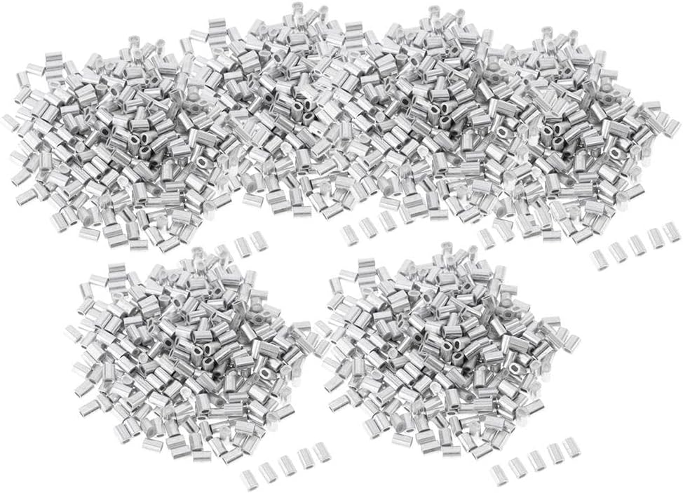 600 Pack Aluminum Double Crimped Handle Fishing Bags - 600Pcs Aluminium Fishing Crimp Sleeves 0.8mm for Monofilament Line and Wire Leader - and Strong Crimping Kit for Fishing