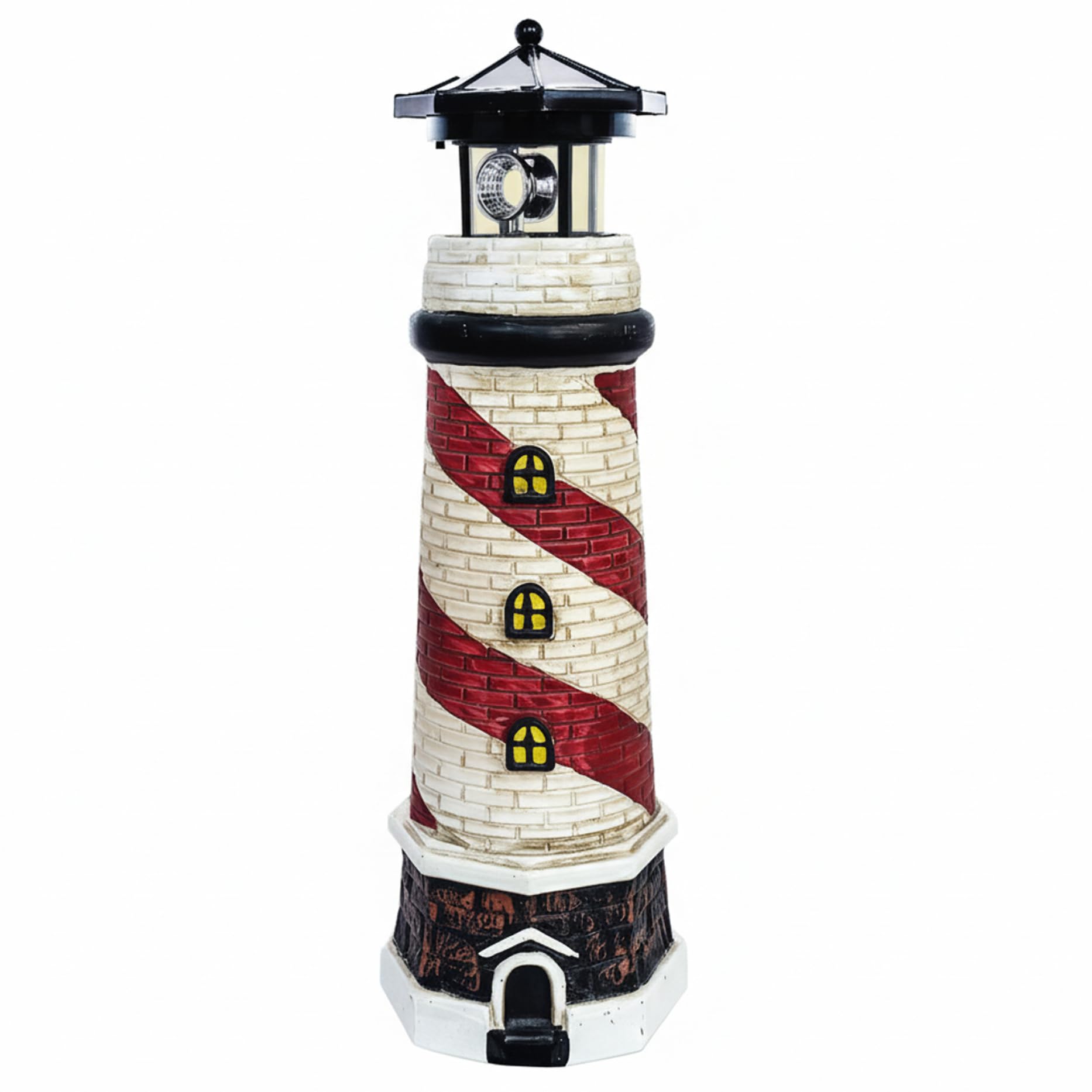 Phare Solaire pour Jardin avec lumière extérieure rotative et étanche