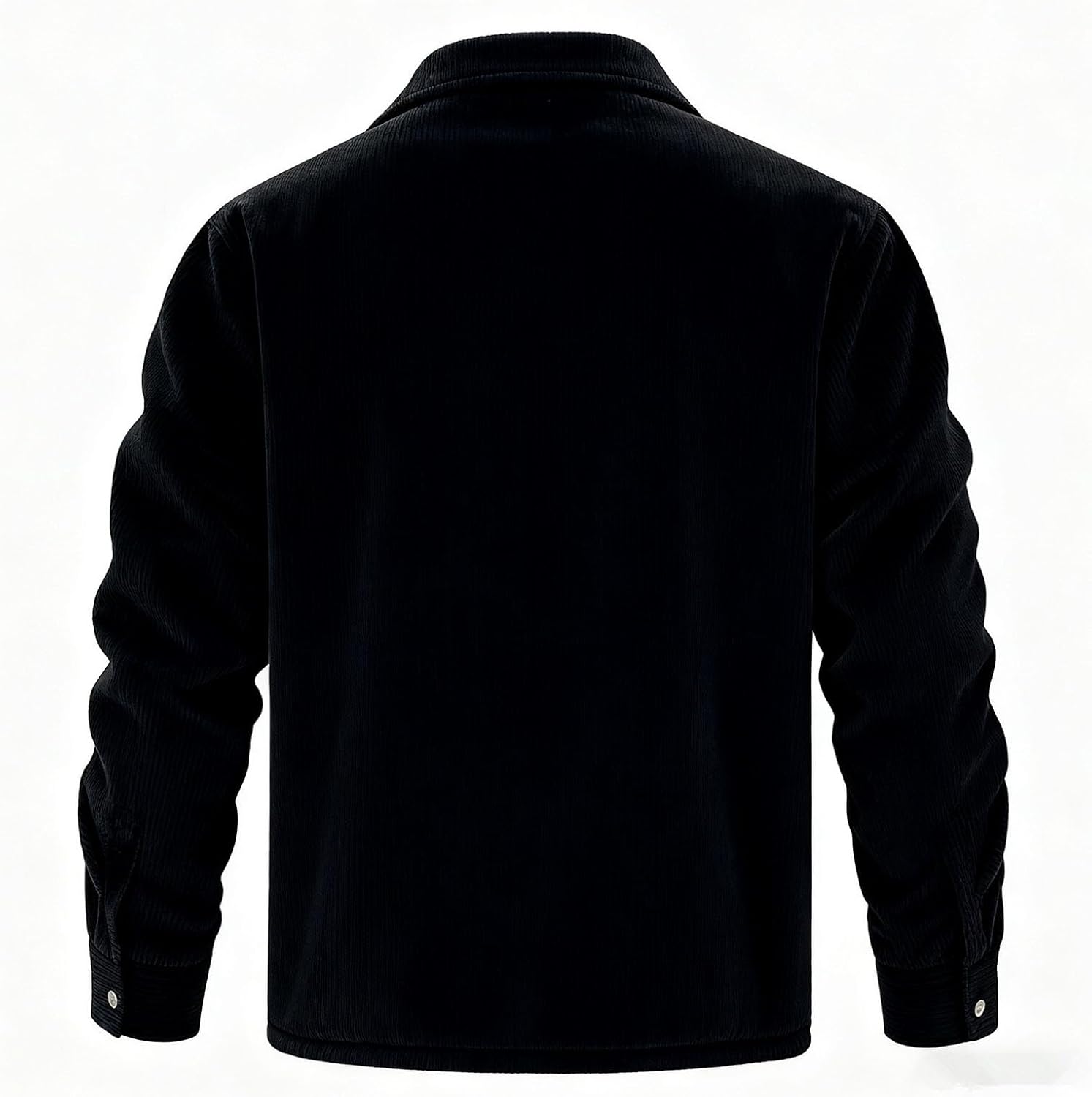 Plain Corduroy Jackets for Men:Fashion Fleece Winter Warm Coats Casual Thick Trucker Cargo Coat with Pockets