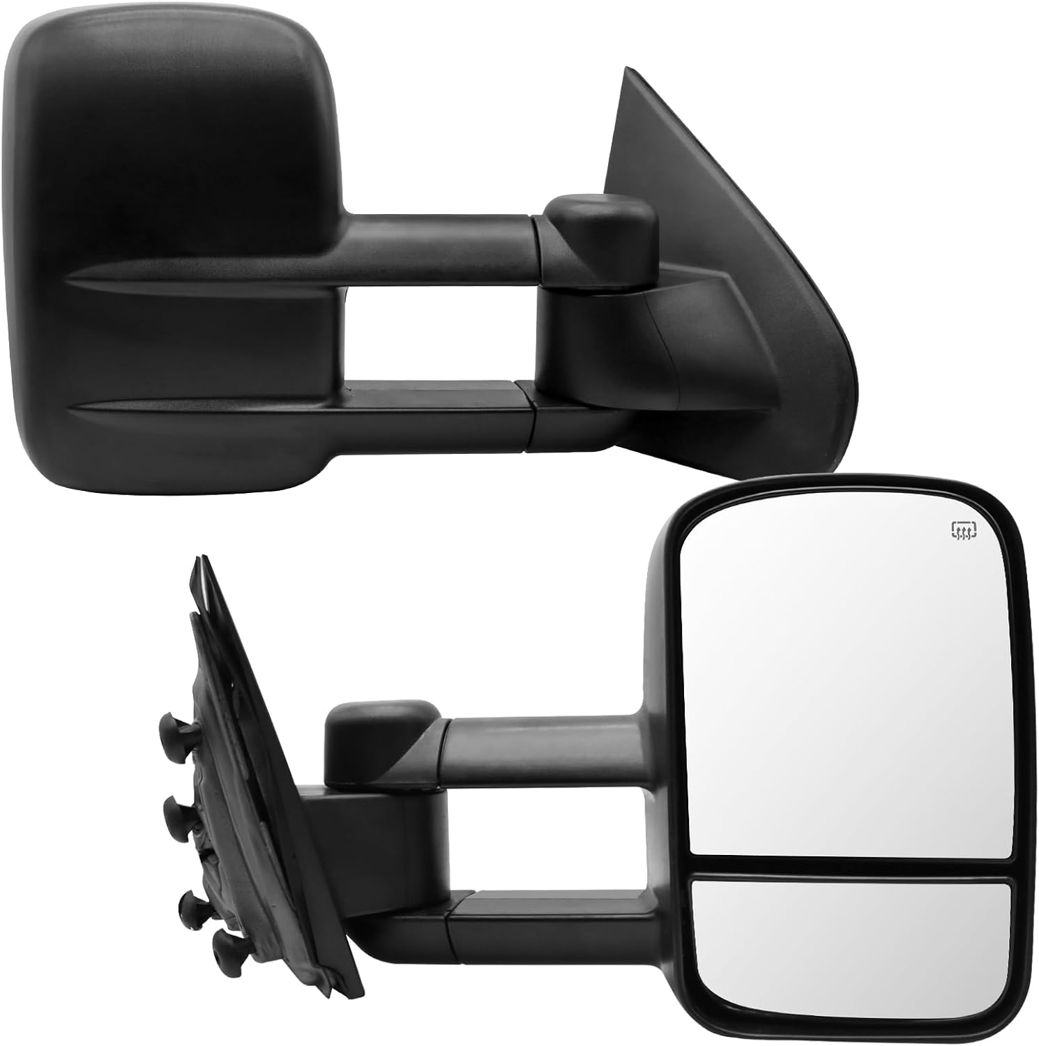Towing Mirrors Compatible with 2014-2018 Chevy Silverado/GMC Sierra 1500, 2015-2018 Silverado/Sierra 2500 HD 3500 HD, Power Heated Manual Folding Pair Set Mirror Driver Passenger Side