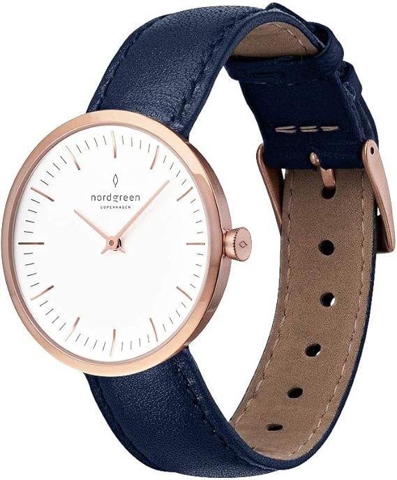 Amazon Nordgreen ノードグリーン Infinity レディース のローズゴールド32mm 北欧 デザイン腕時計 ネイビーレザーストラップ 腕時計 ファッション 通販