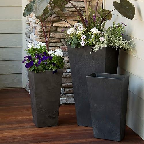 Miniatura 7 de ArtStone Ella maceta alta, Negro