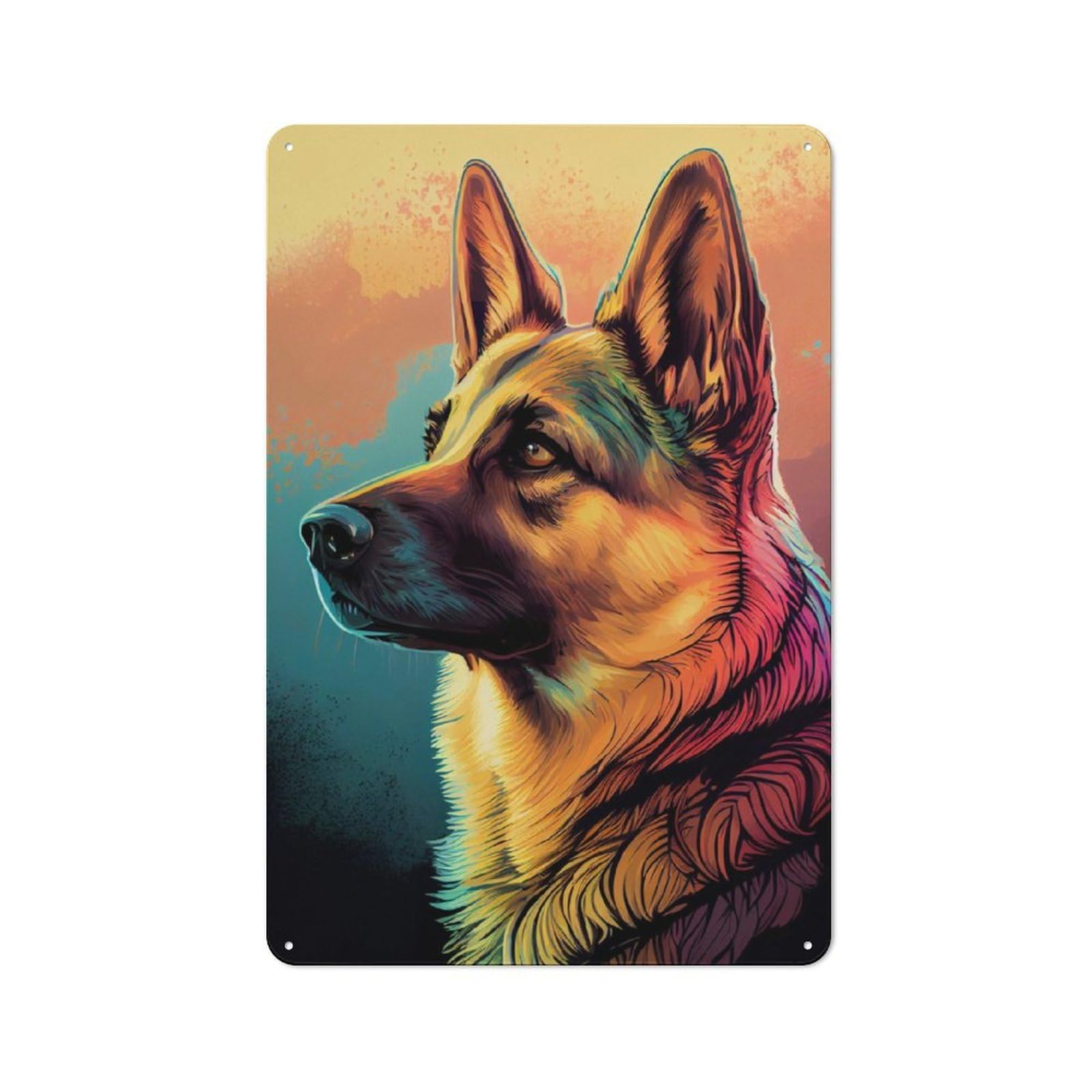 Junmoney German Shepherd Dogs Rustic Metal Sign 30X20cm For Café Or Restaurant, For Vintage Wall Decor Fans, For Living Room And Hallway Decor