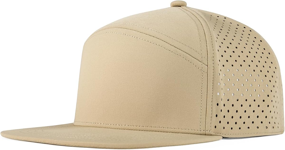 FEINION Men Laser Mesh Flat Brim Snapback Baseball Cap