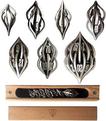 The Arcane Dice Set for Table Game, 3D Printed Metal Hollow Dice Set, DND RPG MTG Game Roll Playing Dice Set D20 D12 D10 D...