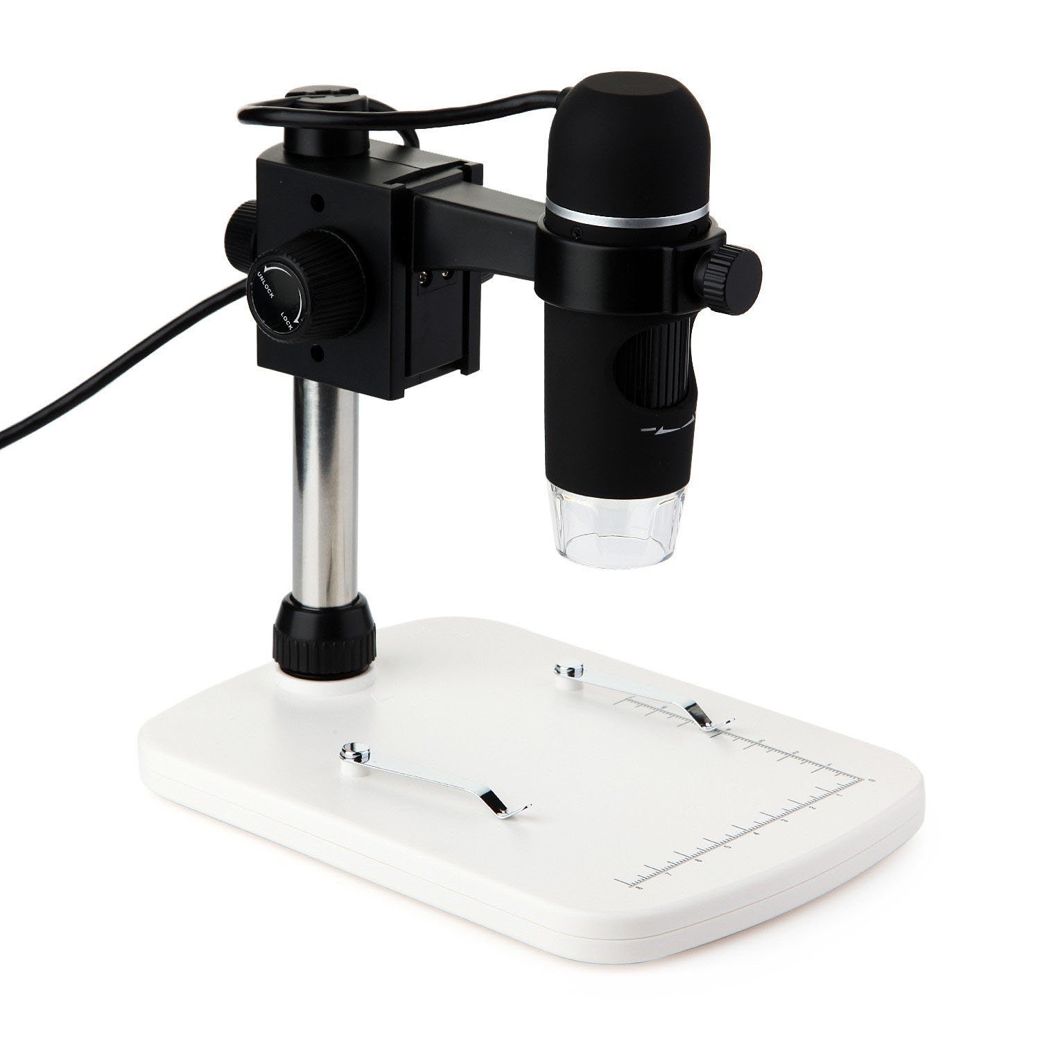 EMEBAY USB Microscopio Digital 5 MP de Vídeo Microscopique Cámara Lupa 300x | útil para la examinassions de pelo, textiles, insignias, girarla, plantas y monedas (entre muchos otros objetos y spécimens)