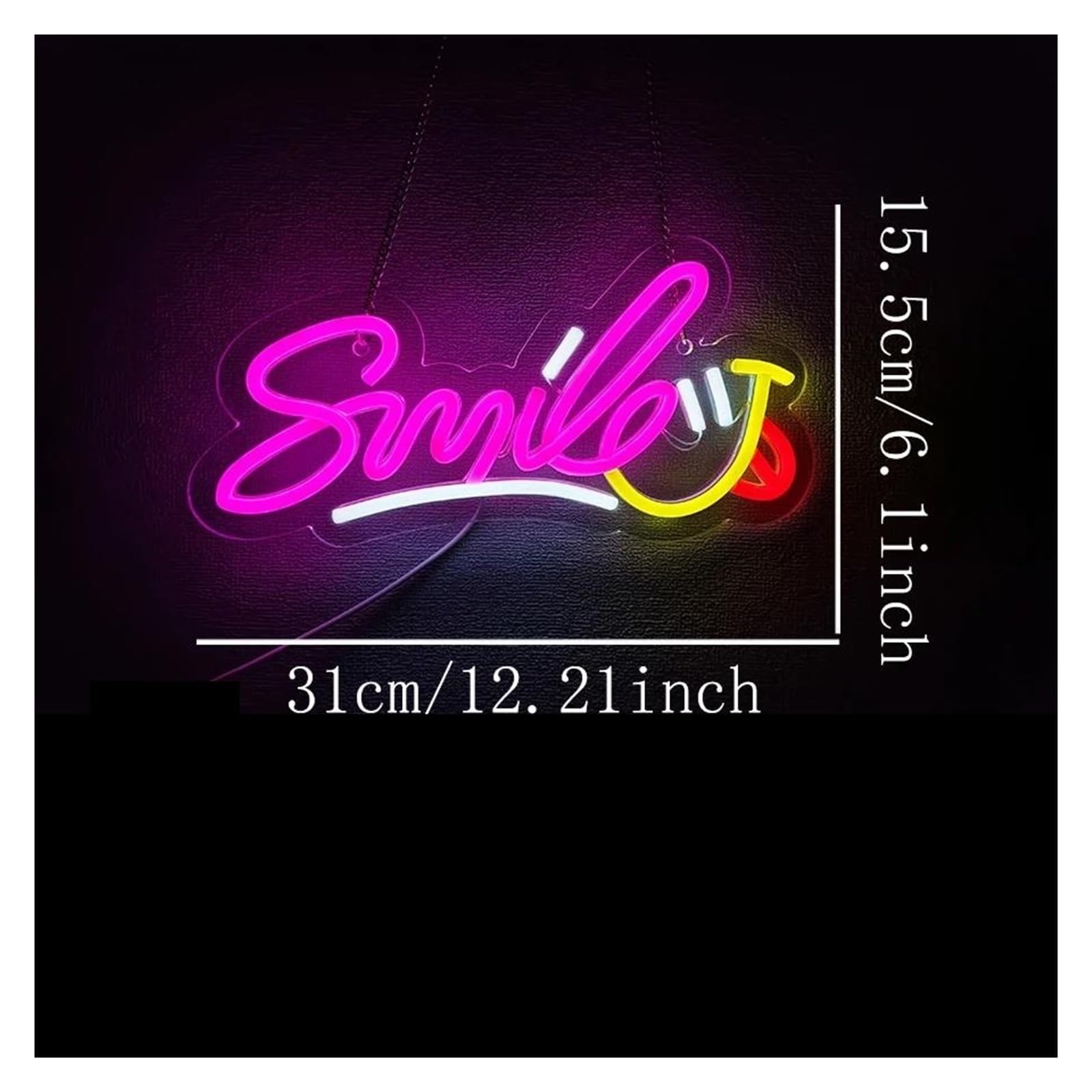 Letra Smile Led para lámpara de neón usada 15,5cmх31cm luces de neón