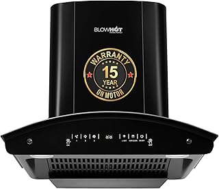 BLOWHOT 60cm 1500 m³/h Power Motion Sensor Kitchen Chimney with Installation Kit, Heat Auto Clean, Filterless Technology, 15-Year Motor Warranty by Blowhot - Evana S BAC MS
