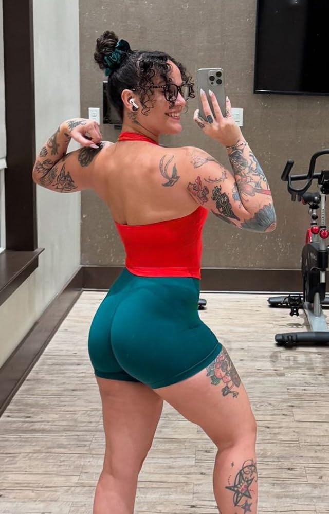 Aoxjox Women's Sleeveless Hailey Halter Tank Tops Workout Athletics Gym Yoga Curve Longline Crop Top - Image 4