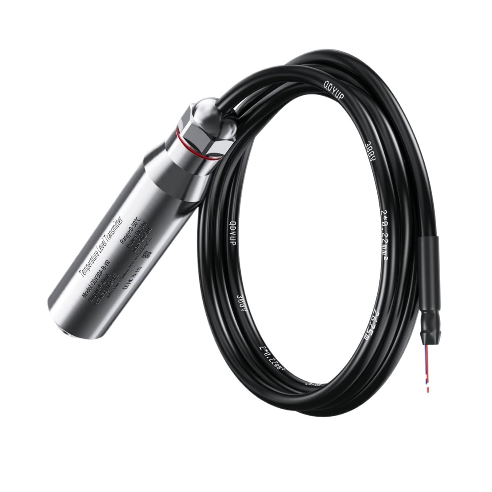 MXXDMOPD 0-50C 4-20mA Liquid Level Transmitter 0-500m Level Sensor(8m Range 8m Cable)