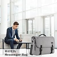 Vista 69 de MATEIN Bolsa tipo mensajero para hombres, mochila escolar para adolescentes, ligera de 17.3 pulgadas, maletín para laptop grande, bolsa cruzada