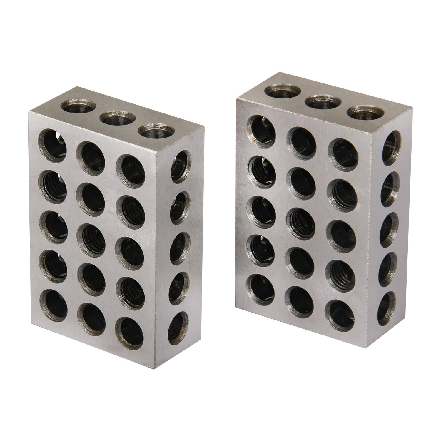 BOKA 2pcs 25 x 50 x 75 mm Stahlgehärtete metrische Präzisionsblöcke，23 Löcher Fräsen Parallel Spannblock，Parallelblöcke Metrische, Spannblöcke Metrisch, Fräsmaschinenzubehör für Fräsmaschinen