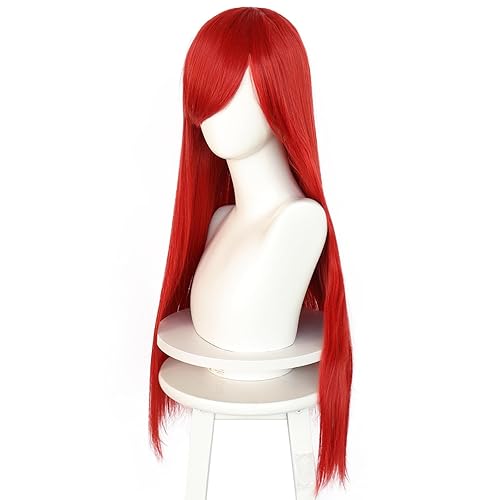 Miniatura 4 de anogol Vocaloid 32" 80 cm de largo recto de Cosplay peluca Pelucas Para Fiestas Halloween, Rojo