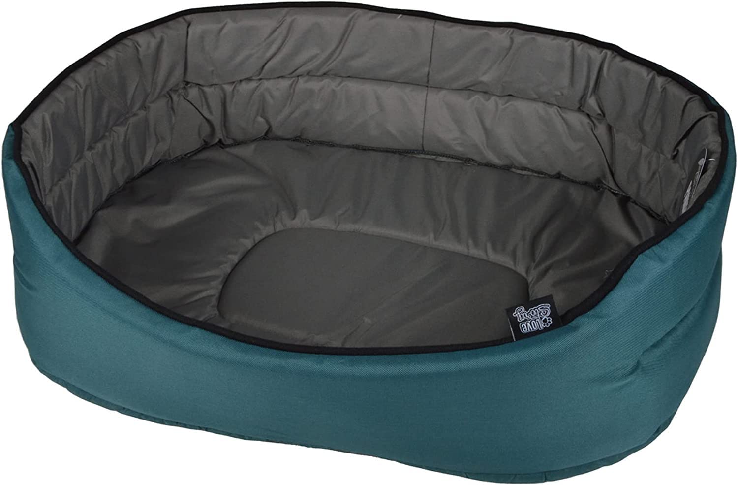 Panier ovale pour grand chat et chien lit doux bicolore 80 x 62 cm