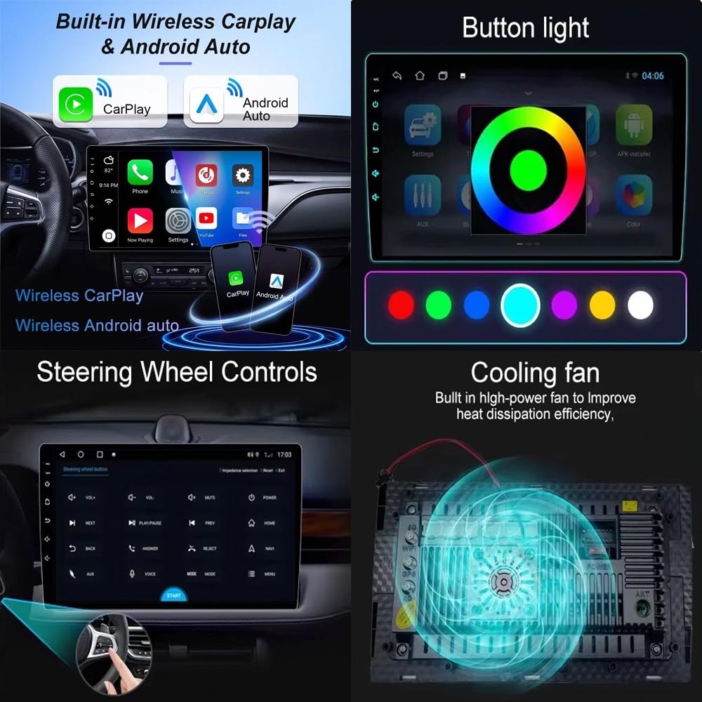 Radio Macchina Touch Screen per Chevrolet Trailblazer 2017-2019 Wireless Carplay Android Auto Stereo Auto Bluetooth Ips con Pantalla Táctil con Gps Navigatore/Swc/Mirror Link, 4 Nucleo 2G+32G