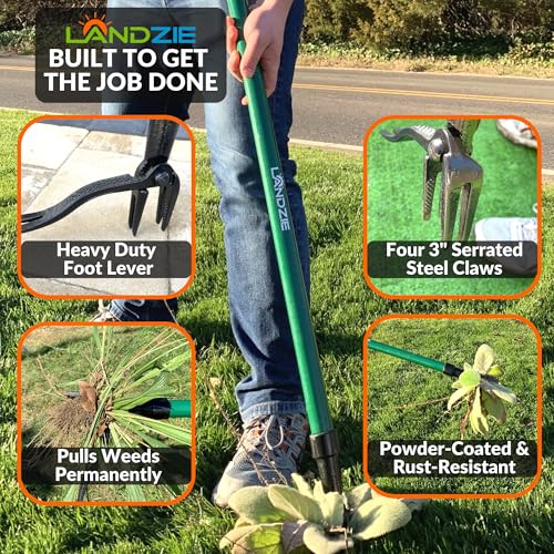 Image of Landzie - Weed Puller Tool 55 inch, Stand Up Weeder with Long Handle
