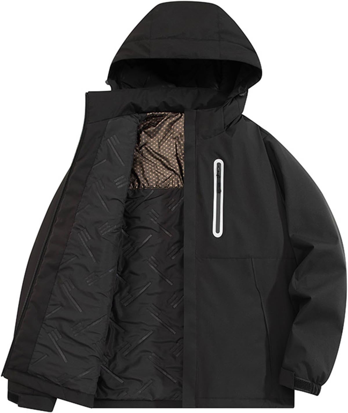 Women's Waterproof Ski Snowboarding Jacket Windproof Warm Coat Winter Outdoor Hooded Raincoat with Zipper Pockets