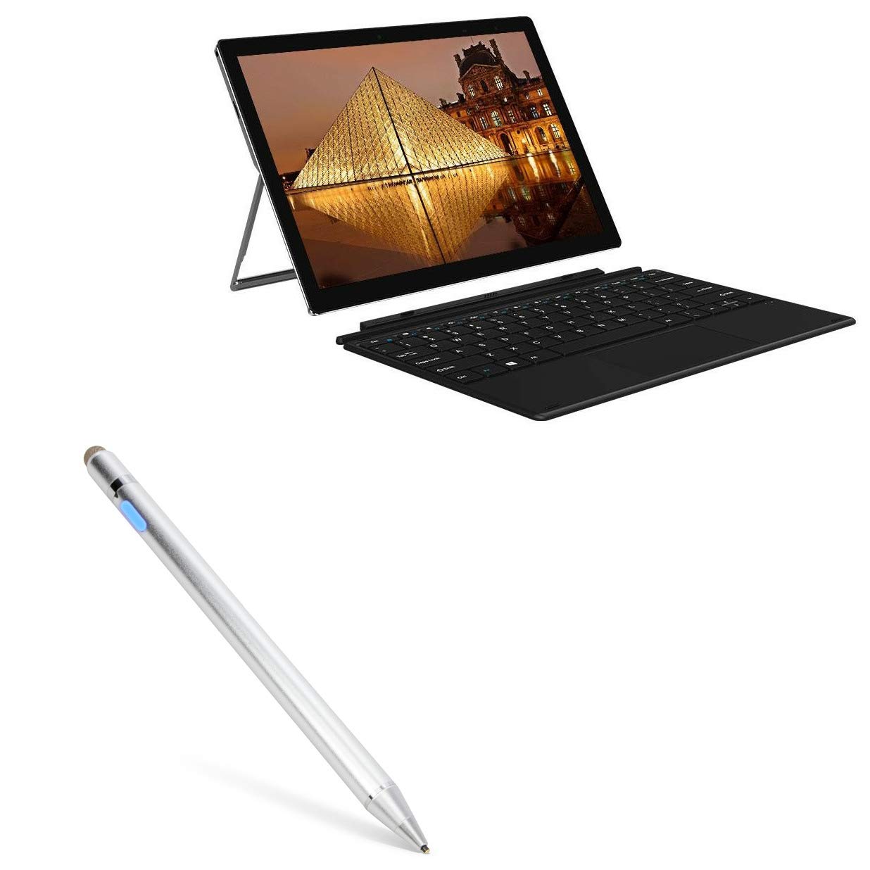 BoxWave Stylus Pen for Chuwi UBook X (Stylus Pen by BoxWave) - AccuPoint Active Stylus, Electronic Stylus with Ultra Fine Tip for Chuwi UBook X - Metallic Silver